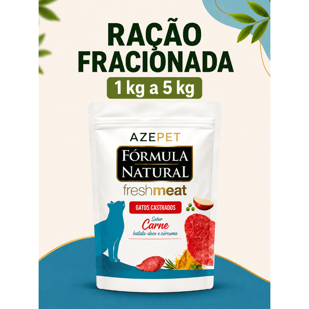 Ração Fórmula Natural Fresh Meat Gatos Castrados Sabor Carne Fracionada 1kg a 5kg