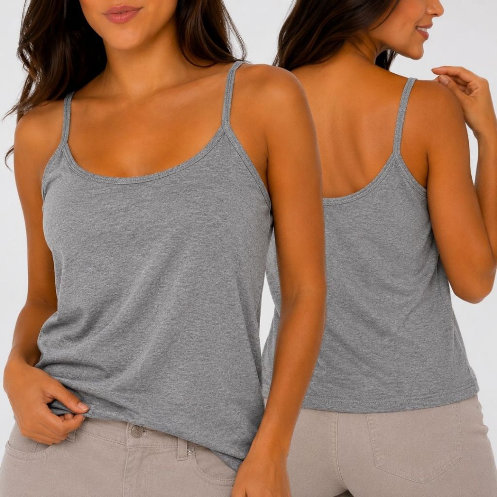 Camisetinha Feminina Algodão Alcinha Lisa Para Combinar Com Tudo
