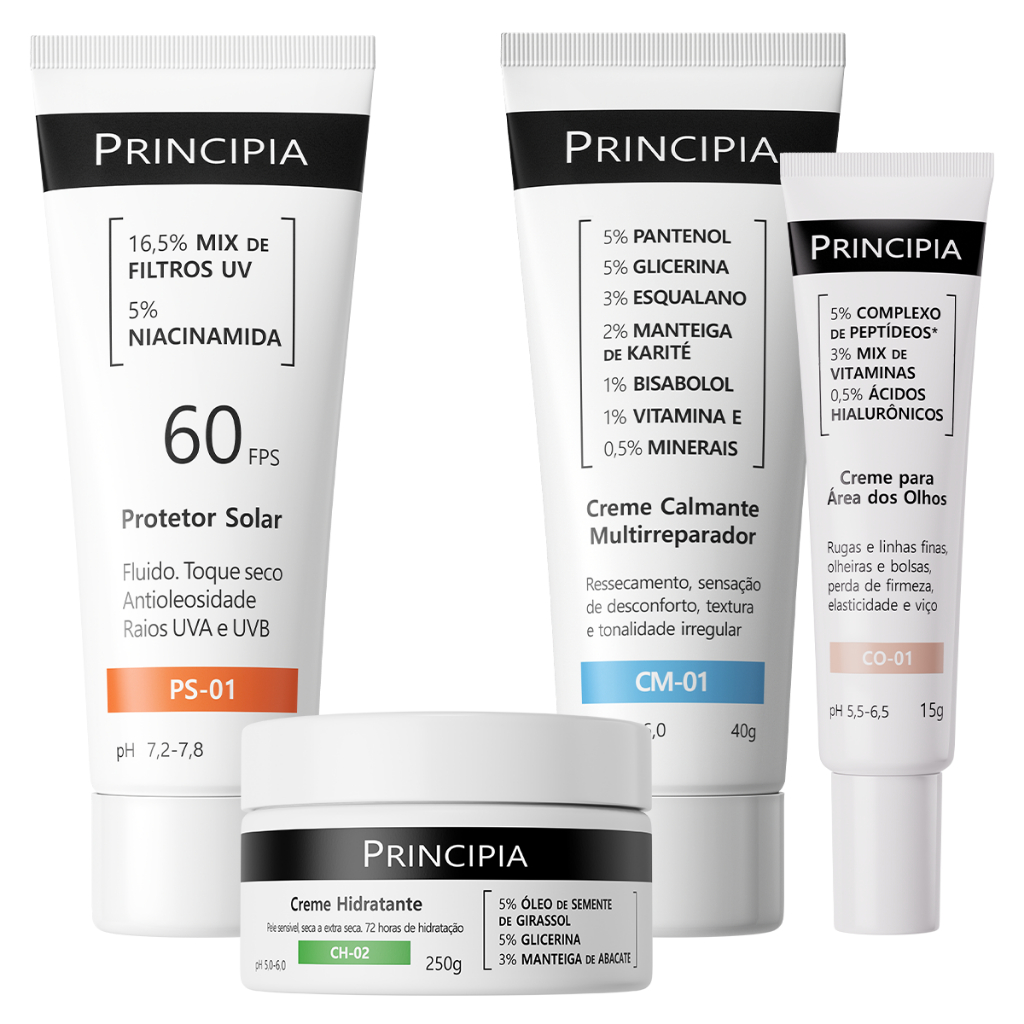 Principia Kit Creme Para os olhos CO-01 + CM-01 + Ch-02 250g+ Ps-01 FPS 60