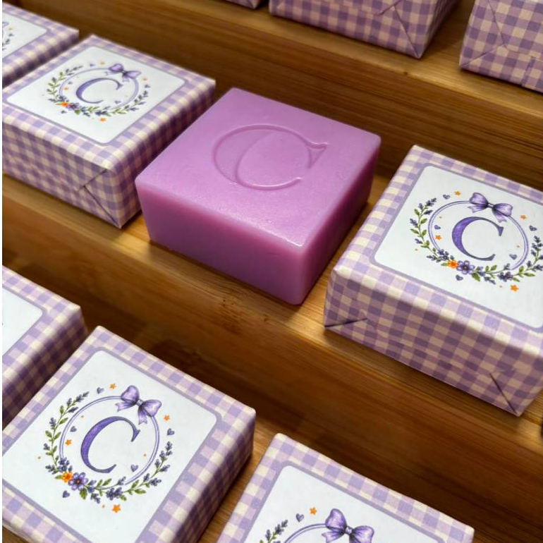 Sabonete 1 Letra 65g | Lembrancinha com Embalagem Personalizada Kit 10/15/20/25/30/35/40 | Maternidade, Chá de Bebê