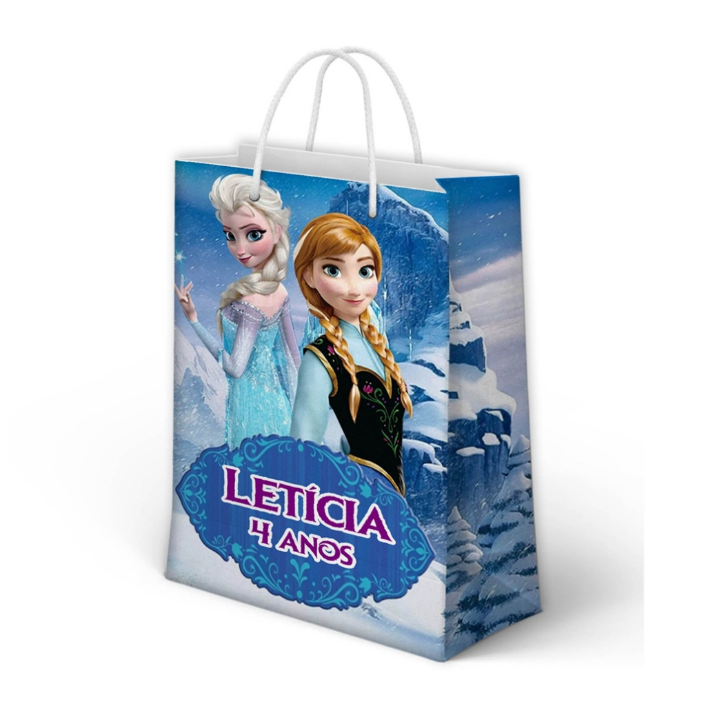 Sacolinha Frozen Personalizada para Aniversário/ Lembrancinha Festa Infantil / Qualquer nome e idade