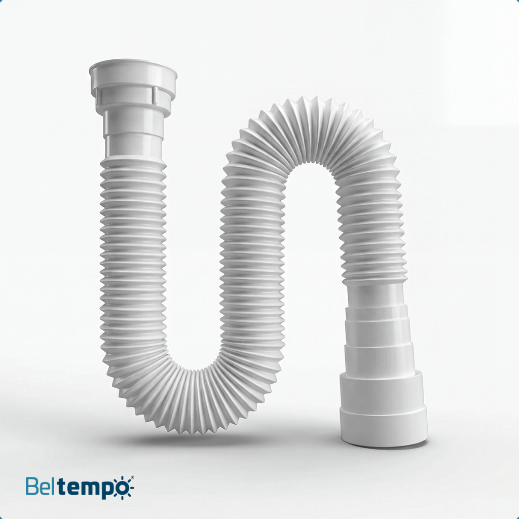 Sifão Sanfonado Flexível Universal Pvc Branco Lavatório Pia 72cm Beltempo