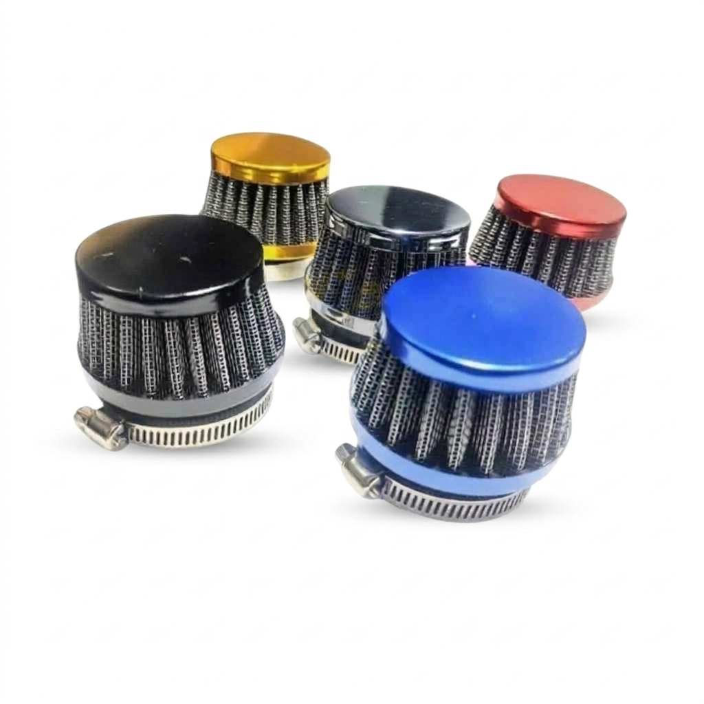 Filtro De Ar Esportivo Moto Reto Universal Com Adaptador Abraçadeira Titan Fan 125 150 160 Biz Ybr Factor Pop 100 125cc