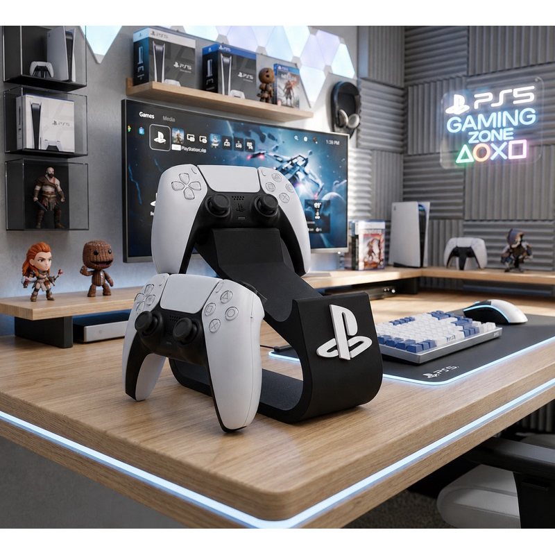 Suporte Duplo Para Controle PS5 DualSense Base De Mesa Organizador PlayStation 5