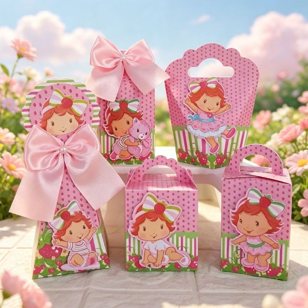 Kit Personalizados  Moranguinho cute / Mimos de Aniversário Lembrancinhas Caixinhas Personalizadas