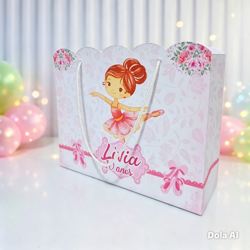 Sacolinha Surpresa Bailarina Personalizado  Lembrancinha Aniversário Festa Infantil