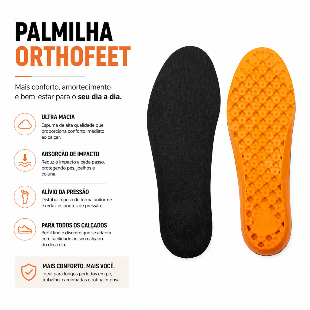 Palmilha Ortopédica Anti-impacto em Gel Para Tênis Bota Sapato Coturno Uso Diário Levíssimo