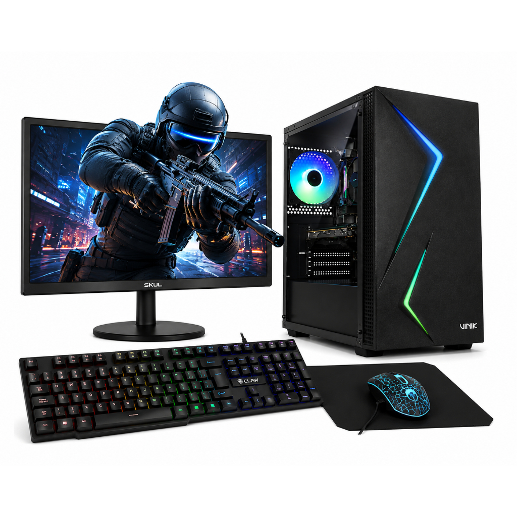 PC Gamer Completo Cielo Intel Core i3, GT 730 4GB, 8GB RAM, SSD 240GB, Monitor 19,5 + Kit Gamer Computador