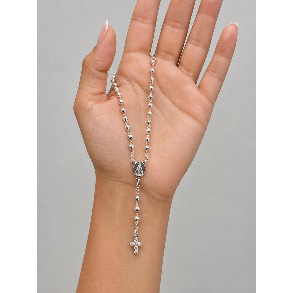 Pulseira Religiosa terço de mão folheado Feminina Nossa Senhora Aparecida