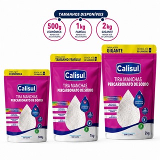 Pacote 500g 1kg 2kg Percarbonato de Sódio Calisul Tira Manchas Sem Cloro Oxigênio Ativo Alvejante para Roupas