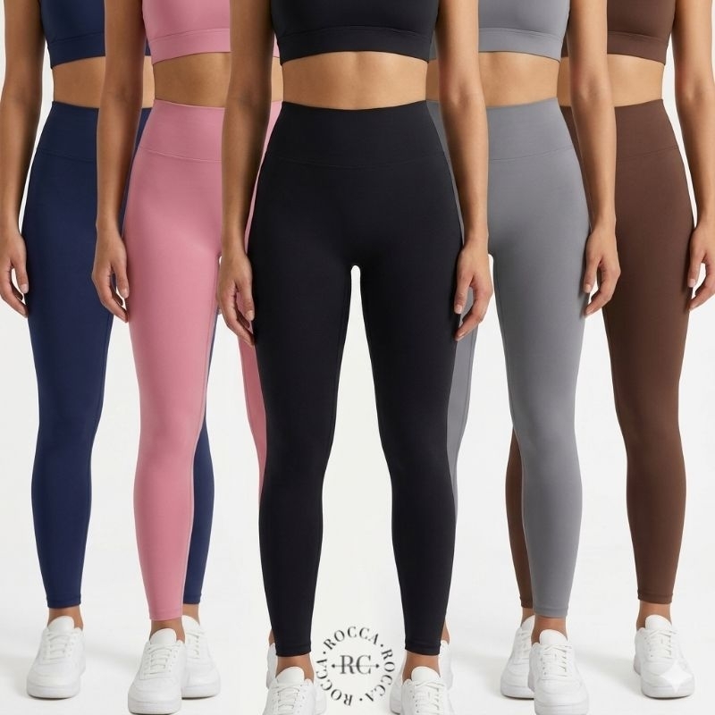 Kit 2 Calça Academia Legging Canelada Feminina Sem Costura Cintura Alta Tendência Moda Gringa Fitness Modeladora Confort