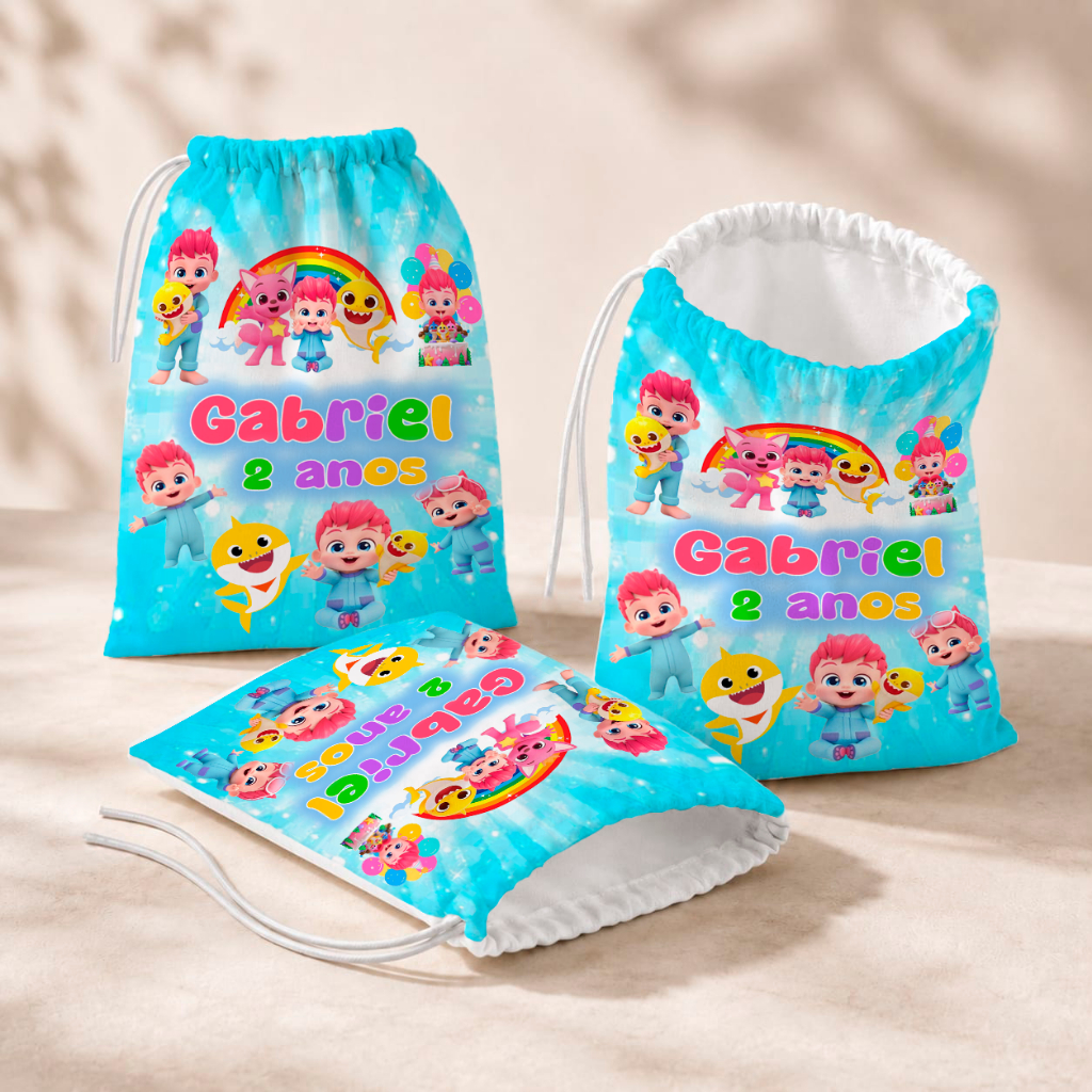 20 Sacolinhas Personalizada Festa Infantil 18x26 Aniversário Lembrancinha Bebefinn
