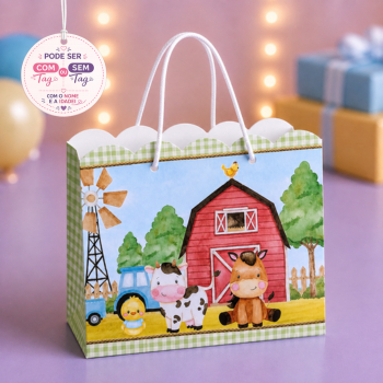 Sacolinhas personalizadas tema FAZENDINHA festa de aniversário  lembrancinha PEGUE E MONTE com tag/FAZEMOS QUALQUER TEMA