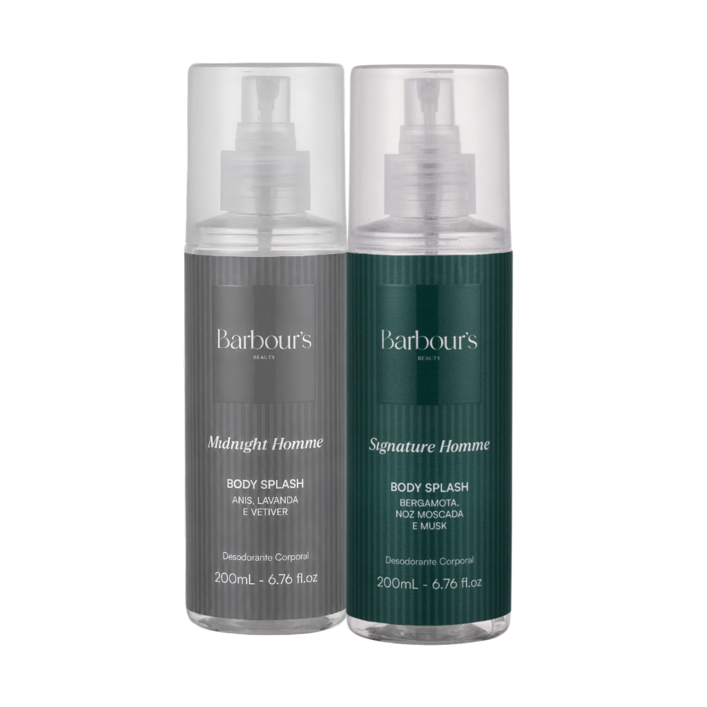 Kit Body Splash Midnight Homme e Signature Homme Barbour's Beauty 200ml