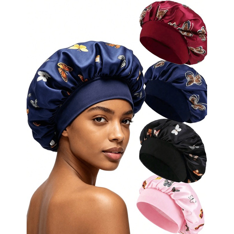 Toucas de cetim faixa kit com 4 unidades cores aleatórias