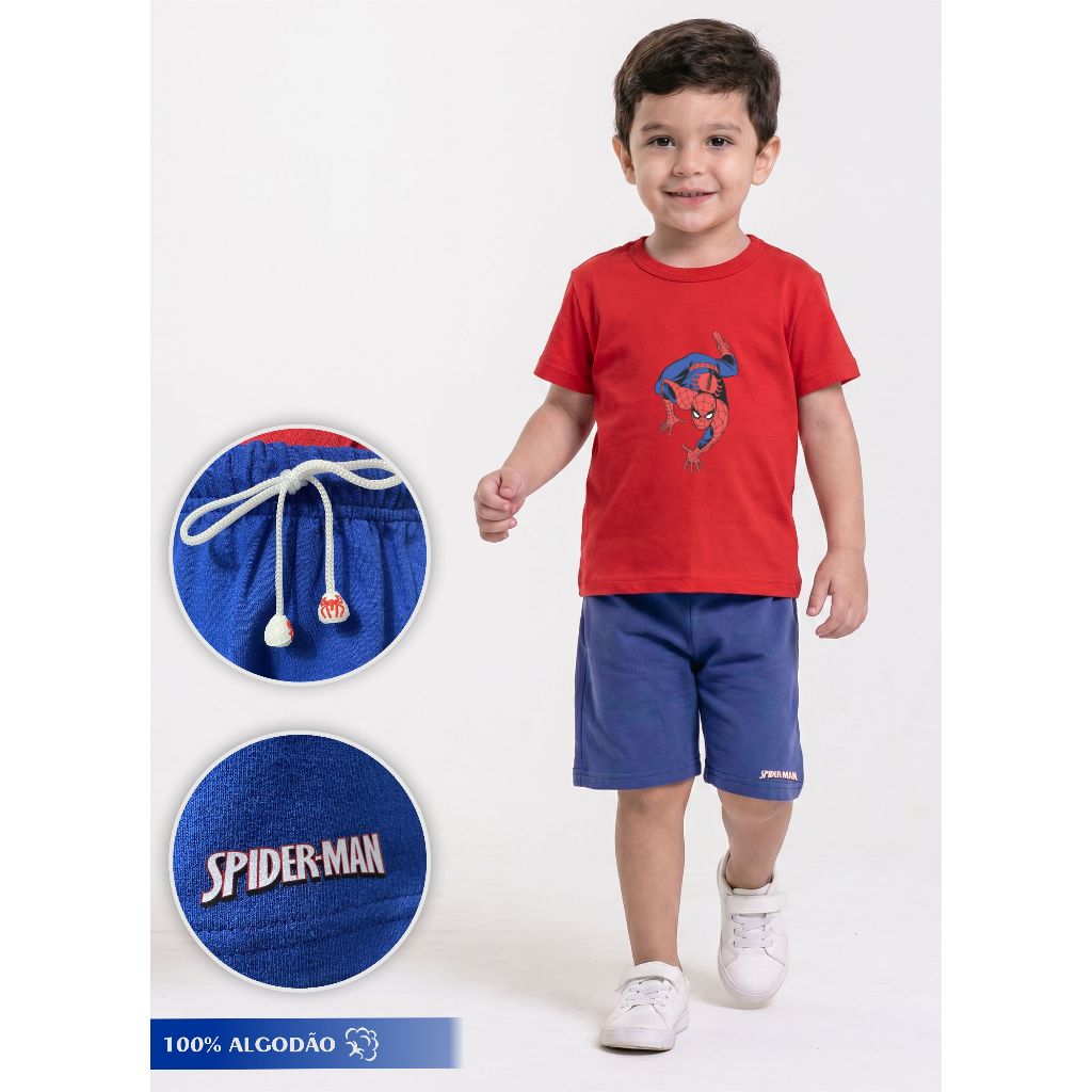 Conjunto Infantil Masculino Personagens 2, 4 e 6 Anos Regata ou Camiseta e Bermuda Roupa Menino Desenho Criança
