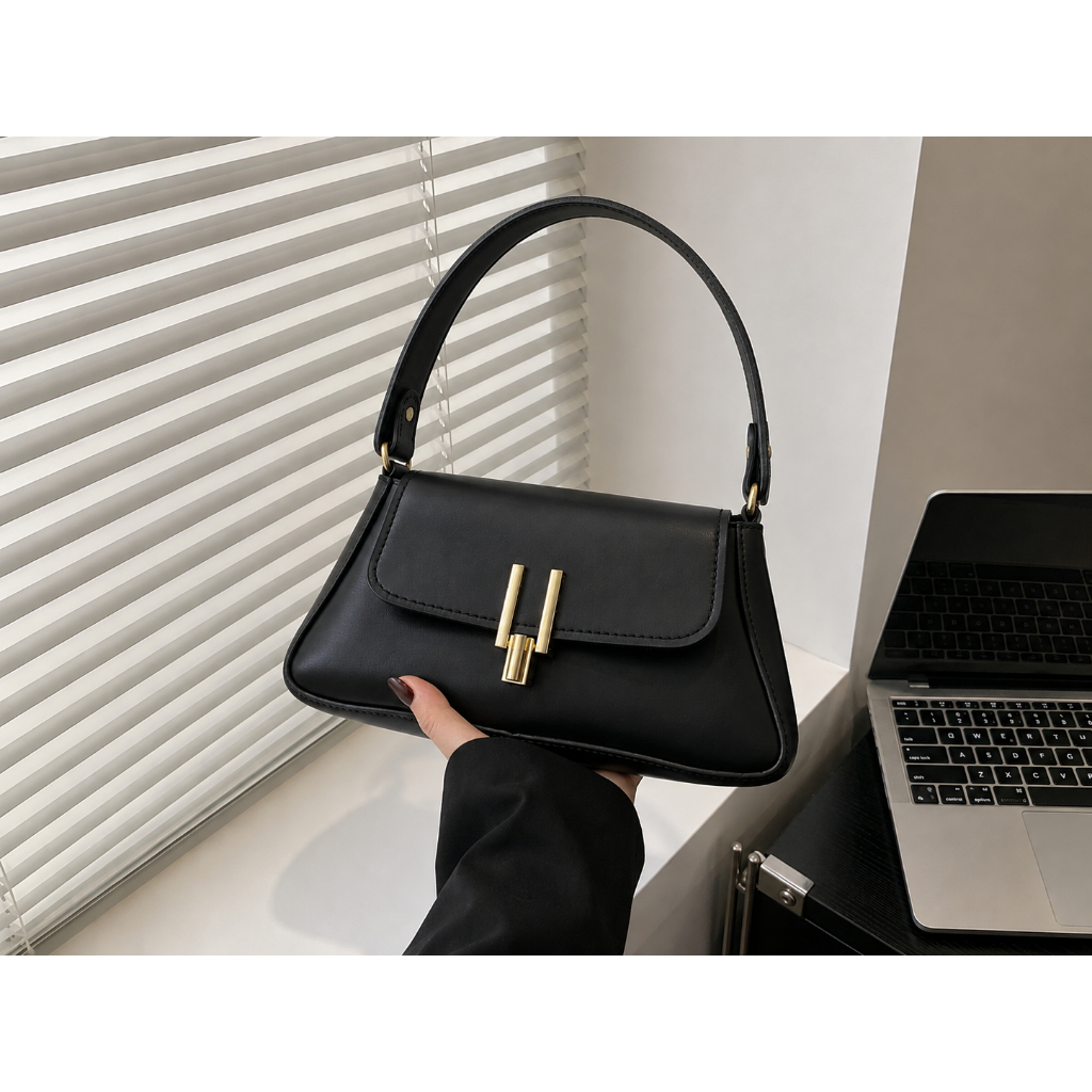 Bolsa Baguete feminina alça de ombro e de mão elegante luxo alça fixa