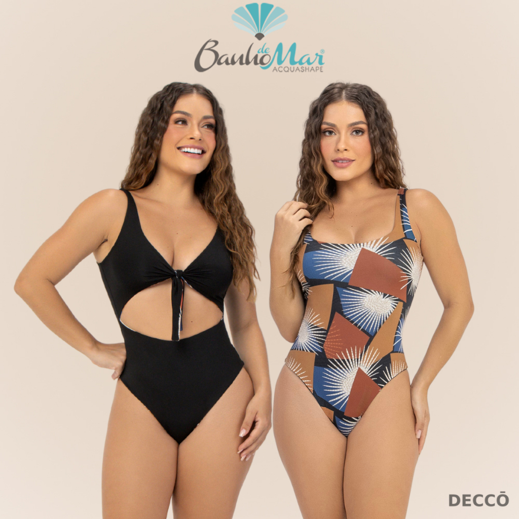 Maiô Body Beach Modelador Dupla Face Quatro Formas de Uso Sem Bojo Versátil Estampado Moda Praia