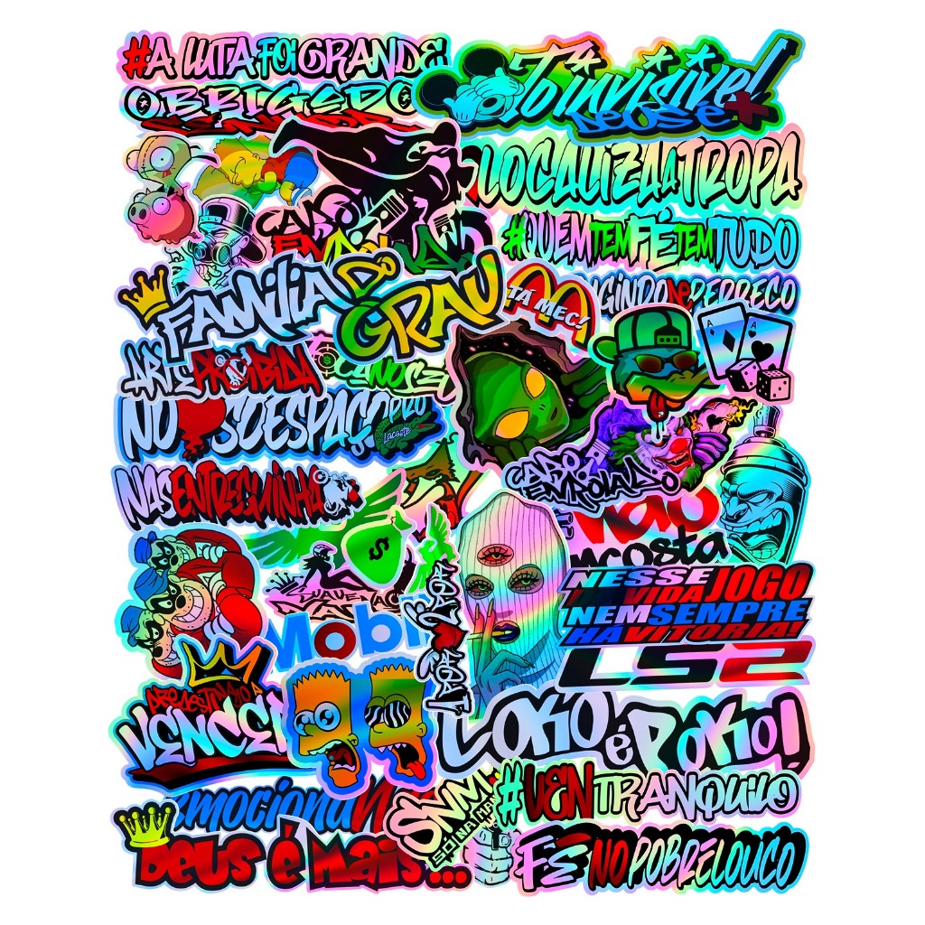 Adesivo Osascorte Stickers 244 59D Moto Tuning Holográfico Automotivo 41 unidades