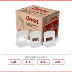Espaçador Nivelador Tradicional Porcelanato 500 Peças Cortag 1,0mm / 1,5mm / 2,0mm / 3,0mm