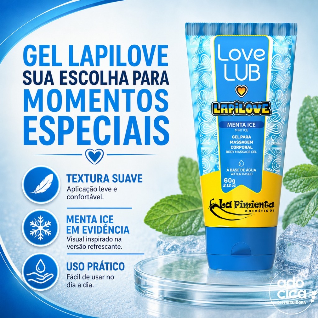 GEL LAPILOVE PREMIUM CONQUISTE MAIS PRAZER SEM DESCONFORTO