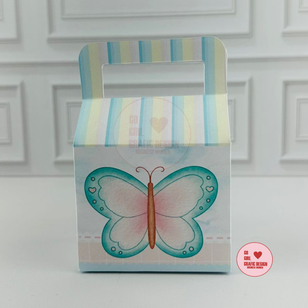 Caixinhas Maleta Jardim da Borboleta Lembrancinha Aniversário Infantil FAZEMOS EM TODOS OS TEMAS