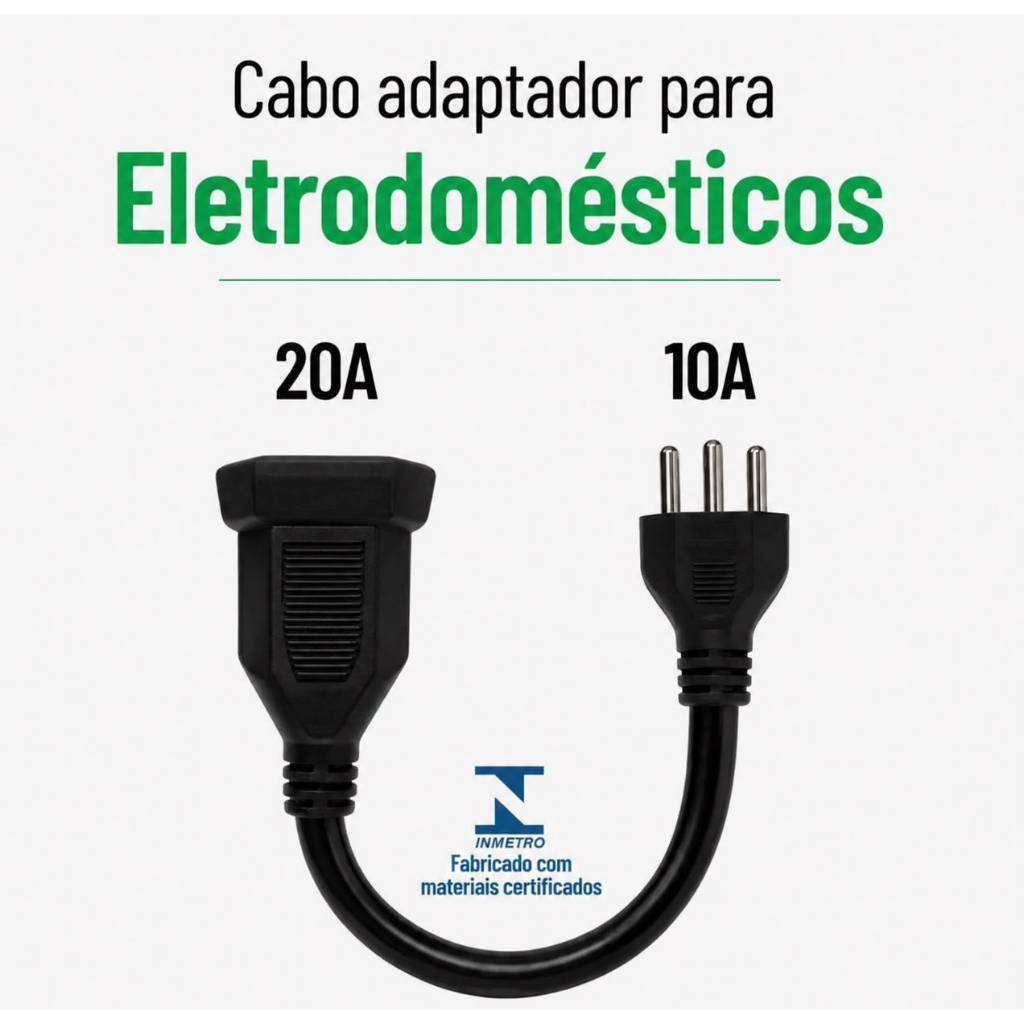 Adaptador Tomada 20ax10a 1kv 3x2,5 100% Cobre Reforçado Eletrodomésticos Não Pega Fogo
