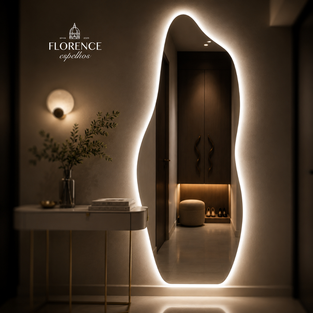 Espelho Form Orgânico 170x70 e 150x50 Com Led Corpo Inteiro Luxo · foto 2