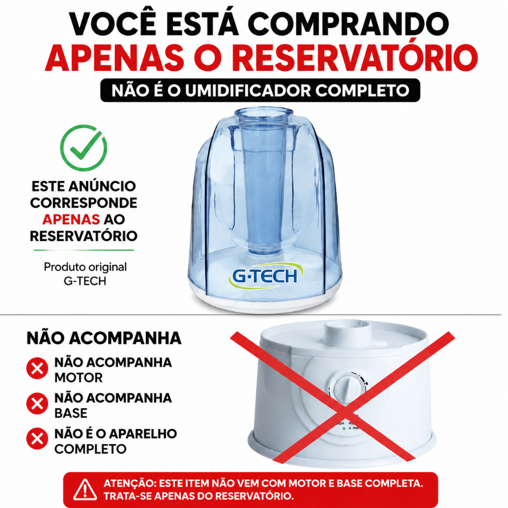 POTE RESERVATORIO DE AGUA USO EXCLUSIVO P/ UMIDIFICADOR ALLERGY FREE DUAL 3L (SÓ A PARTE DE CIMA)