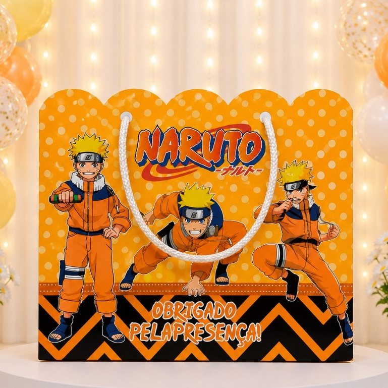 Sacolinha Surpresa Grande Personalizada Lembrancinha Naruto - MONTE EM CASA