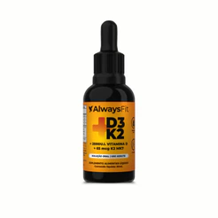 Vitamina D3+K2 (MK-7) em Gotas - 2000 UI D3 e 30 mcg K2 por Dose - 20ml - 1 Unidade