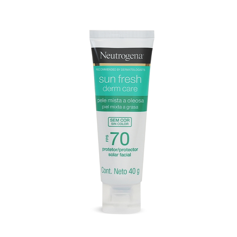 Protetor Solar Facial Para Pele Oleosa NEUTROGENA SUN FRESH® Derm Care sem cor FPS 70, 40g
