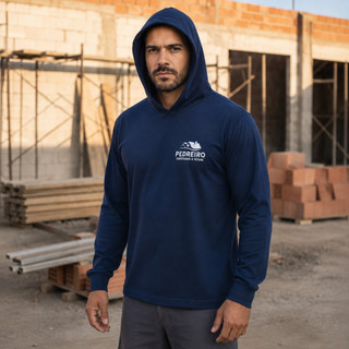 Camiseta Para Pedreiro Com Capuz Uniforme Para Trabalho com proteção UV