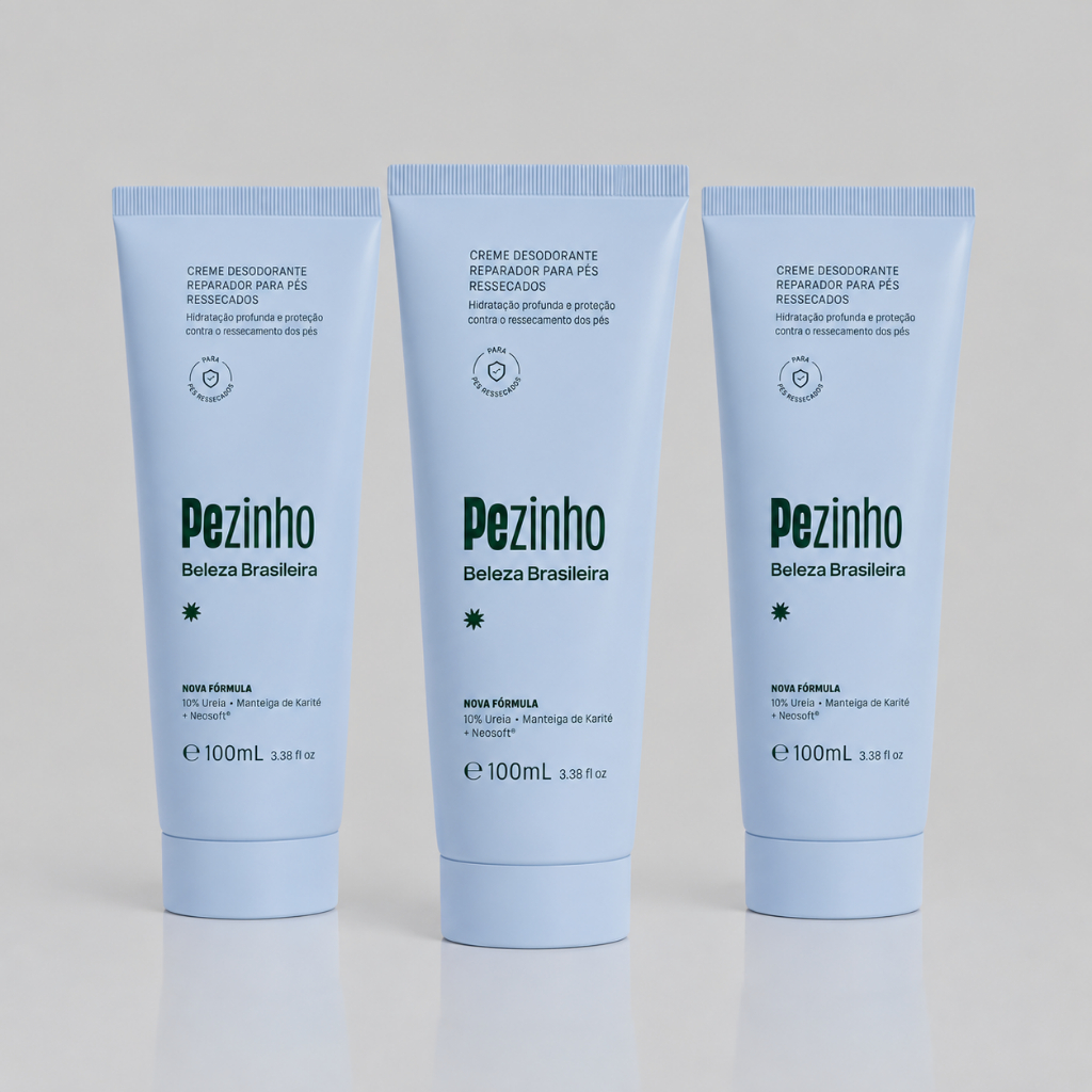 Kit 3 Pezinho Creme Hidratante Para Pés 35g Ressecamento Rachadura Ureia Mentol Beleza Brasileira