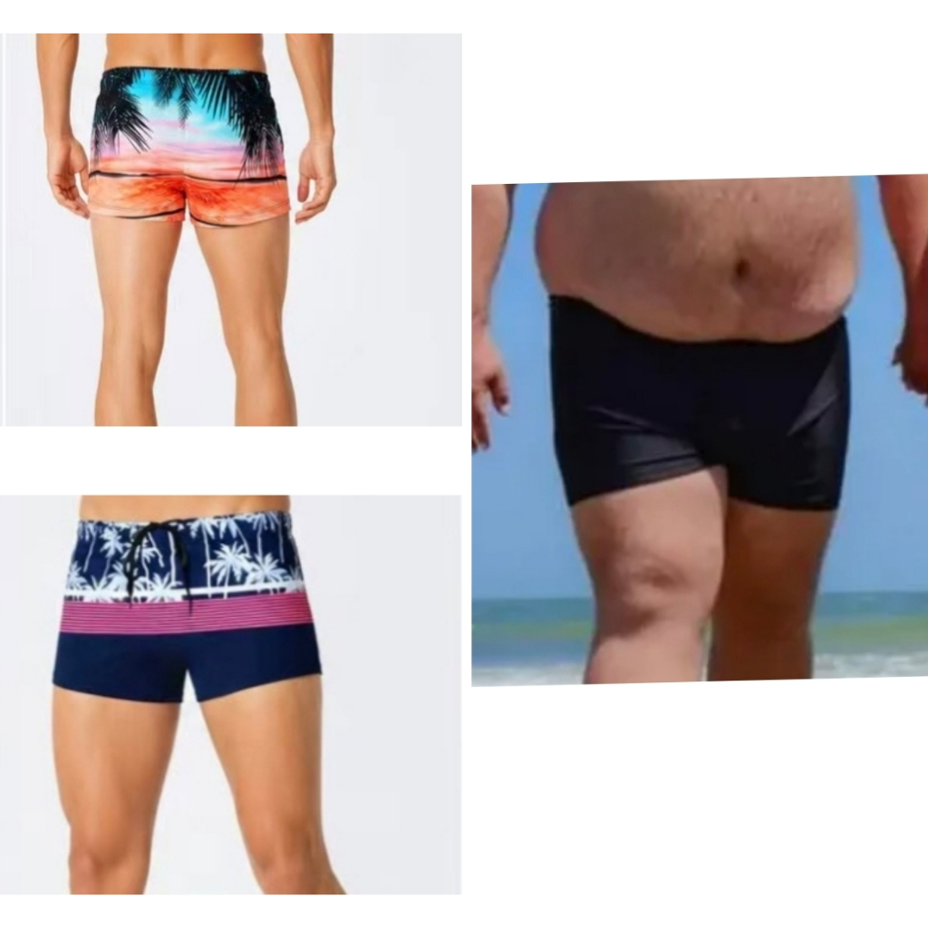 Sunga boxer roupa de banho 36 a 52 plus size verão boxe forrada Preta box Adulto Juvenil com ajuste praia sol