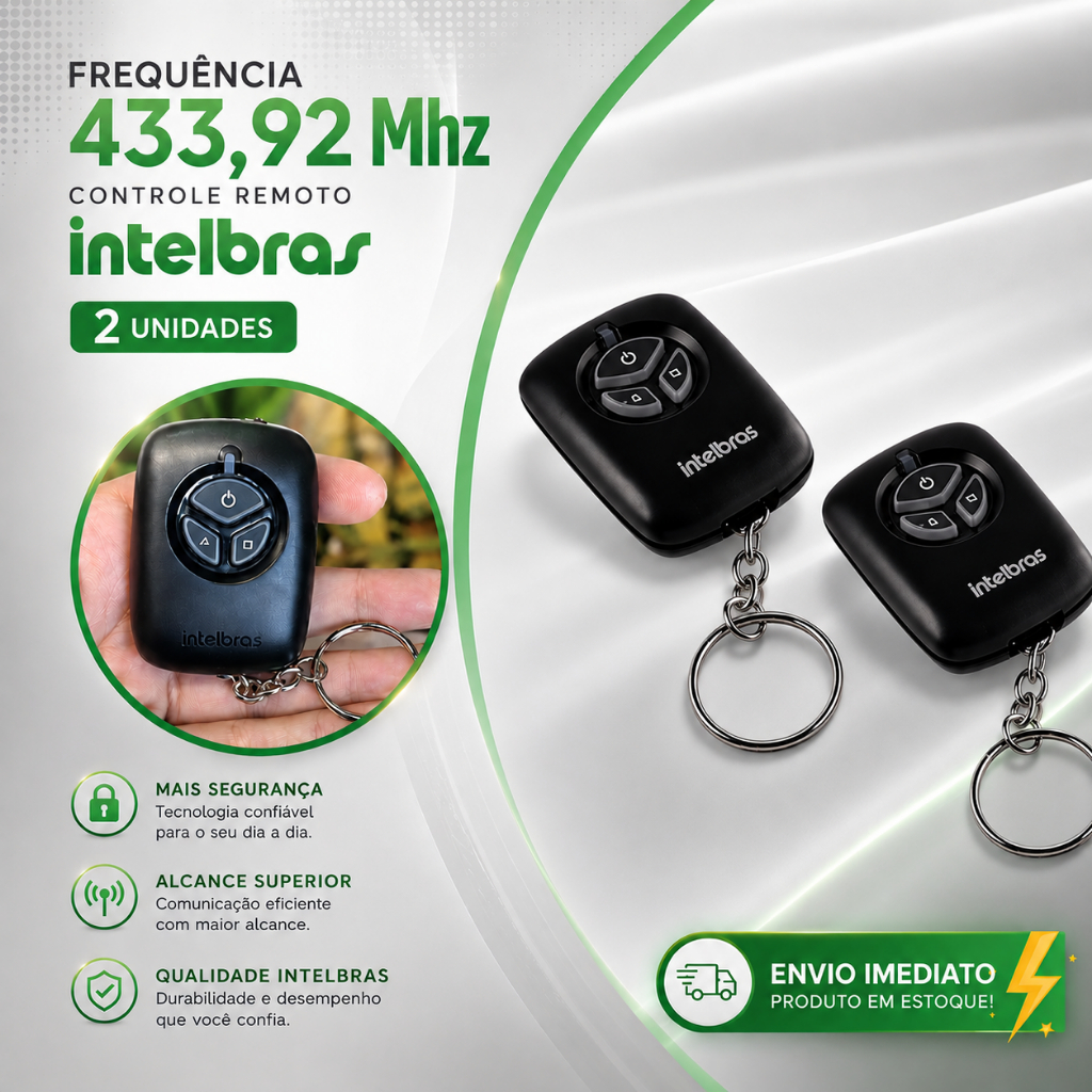 Kit 2 Unid. Controle Remoto Alarme 433mhz Xac 2000 Preto  Intelbras