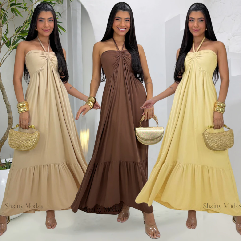 Vestido Longo Tomara que Caia com Amarração - Tendência Verão 2026 — imagem 1