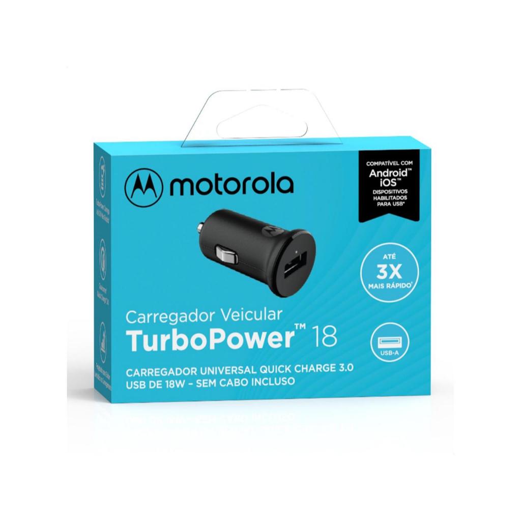 Carregador Original Motorola Turbo Power 18W Rapido Fonte Usb Moto G