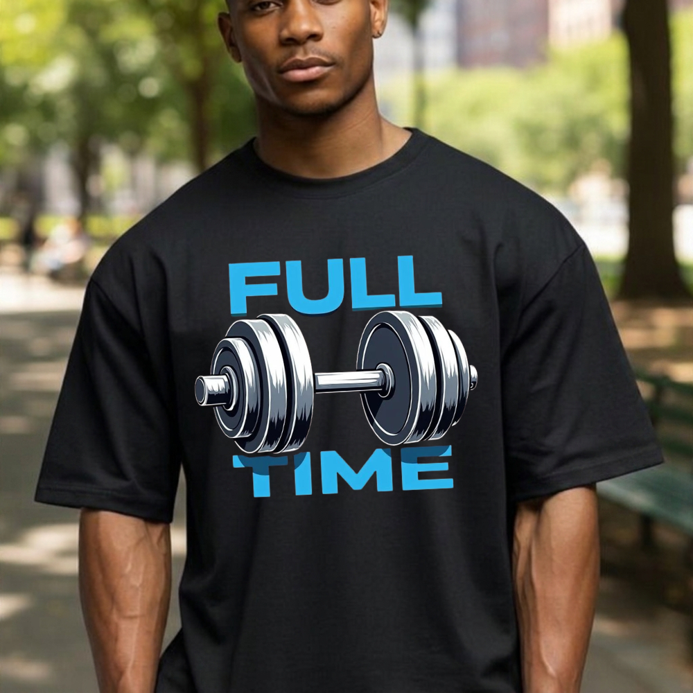Camisa Básica 100% Algodão Estampada Full Time Para Academia Varias Cores unissex