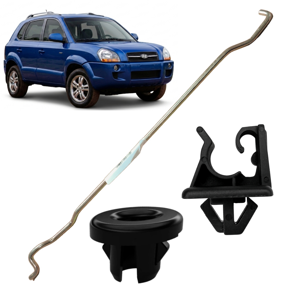 Kit Vareta Haste Com Presilha Capo Para Hyundai Tucson 2004 Até 2009 Todos