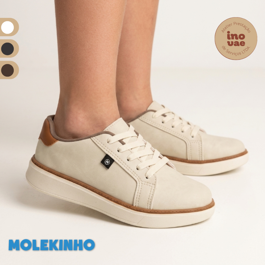 Tênis Meninos Molekinho Estiloso Casual Estilo Sapatênis Escola Confortável Macio Anatômico Original
