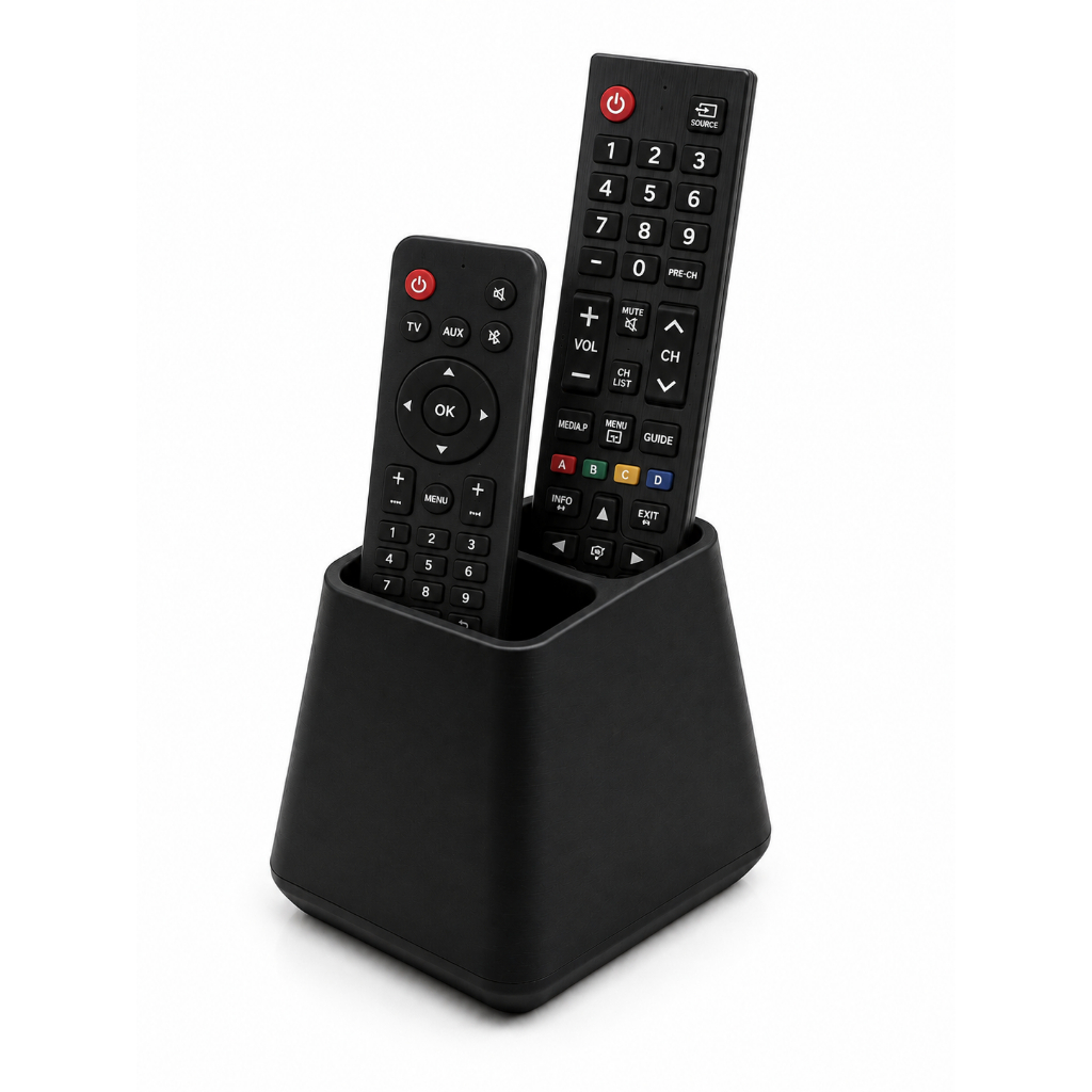 Porta Controle Remoto Duplo Organizador Suporte de Mesa para 2 Controles TV TV Box Sala Quarto Rack Estante
