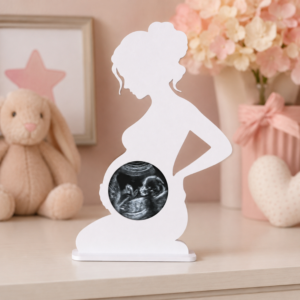 Porta-Retrato Gestante Grávida para Foto de Ultrassom do Bebê Decoração Maternidade e Presente para Mamãe