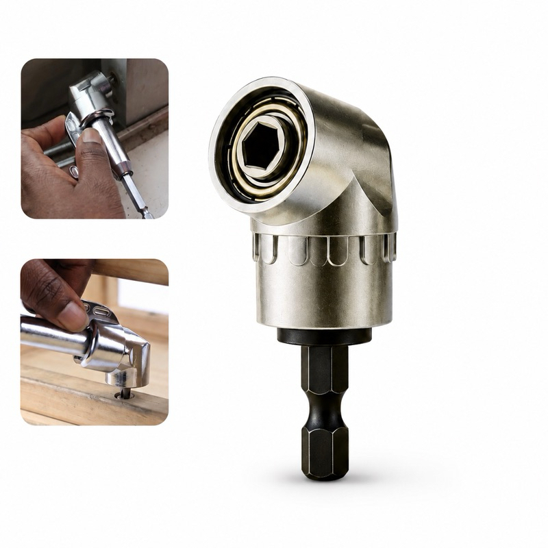Adaptador Angular 105° Para Parafusadeira e Furadeira Magnético Curto 5,5cm ou Longo 14cm