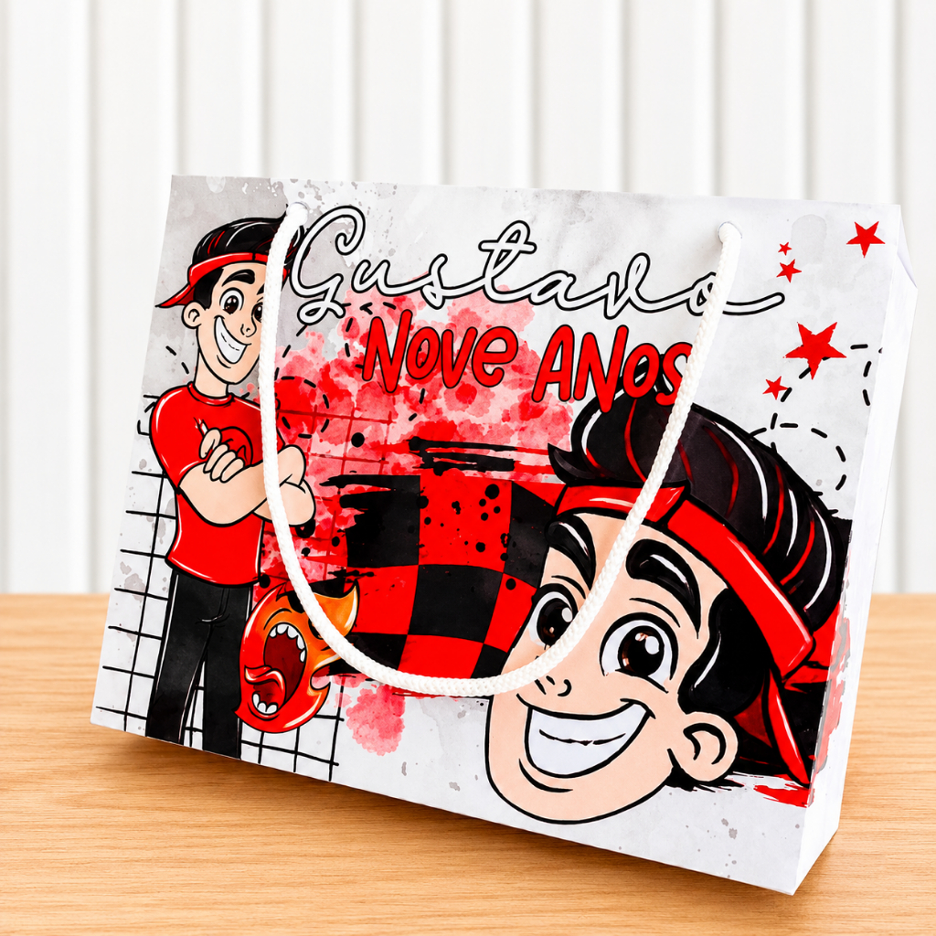 Sacolinha G enaldinho Personalizada para Festa Infantil - sacolinha enaldinho - Lembrancinha de Aniversário.