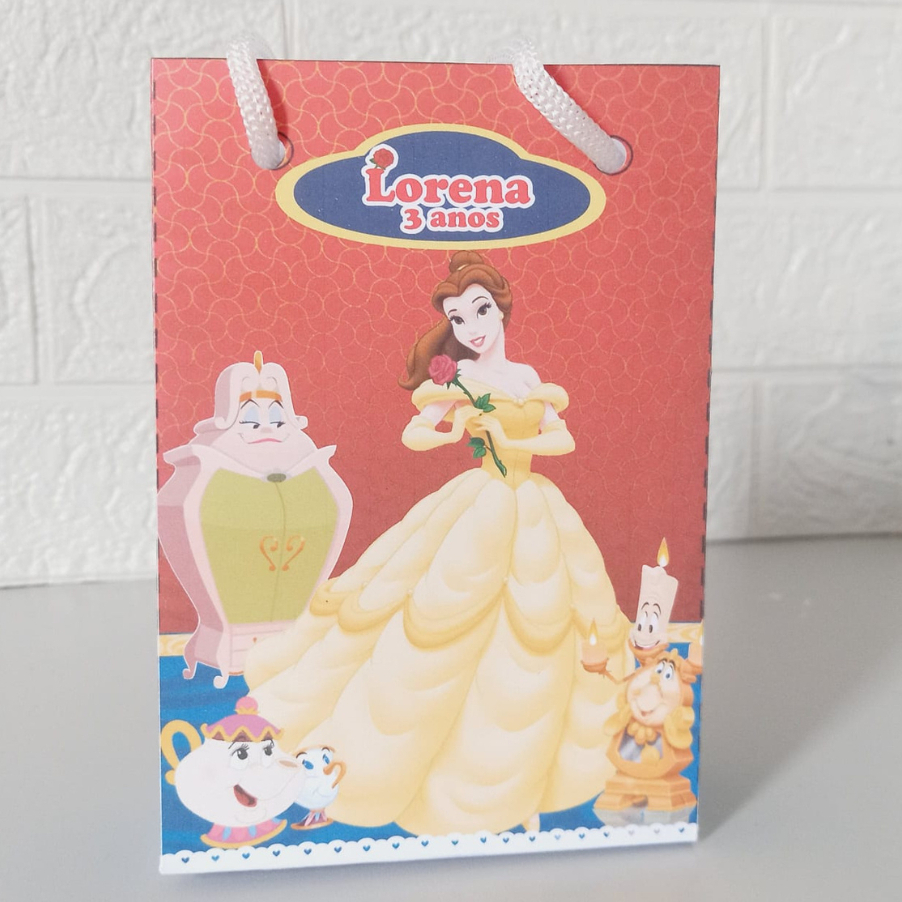 Sacolinha Princesa Bela Personalizada| Festa Infantil|Lembrancinhas|Aniversário|Mesversário