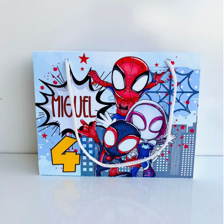 Kit Sacolinha Personalizada Spidey | Sacolinha Surpresa | Lembrancinha | Mimos | Aniversário Homem aranha