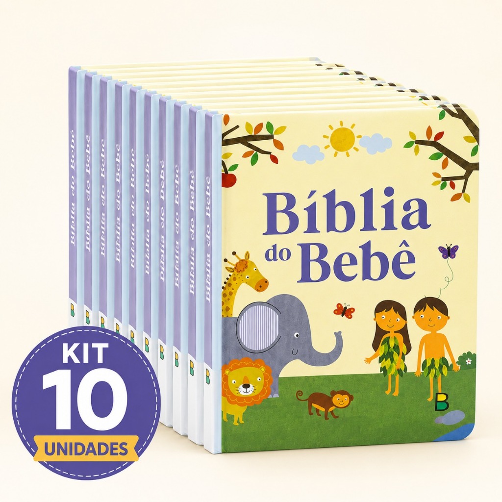 Kit 10 Unidades Meu Livro Fofinho Bíblia do Bebê Infantil Ilustrada