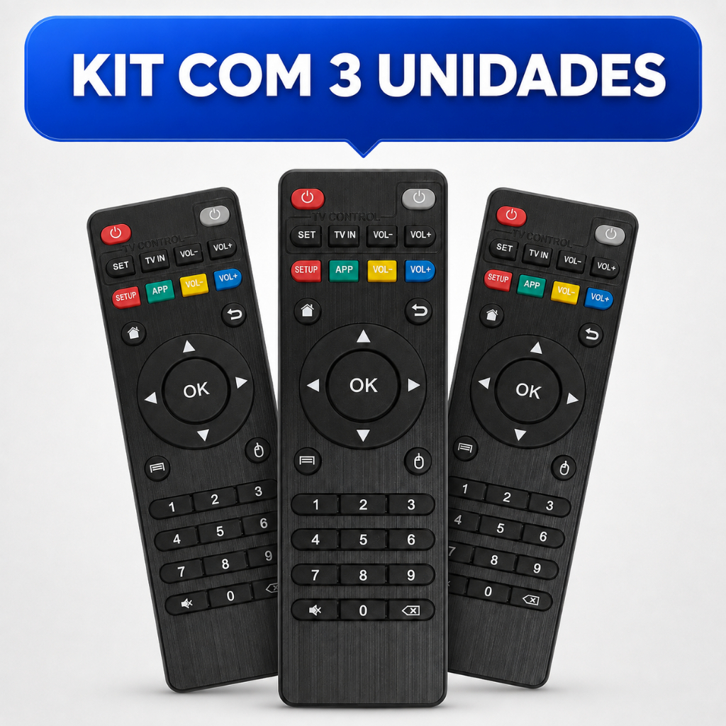 Controle Remoto Universal Compatível com TV Box 4K Botões Inteligentes