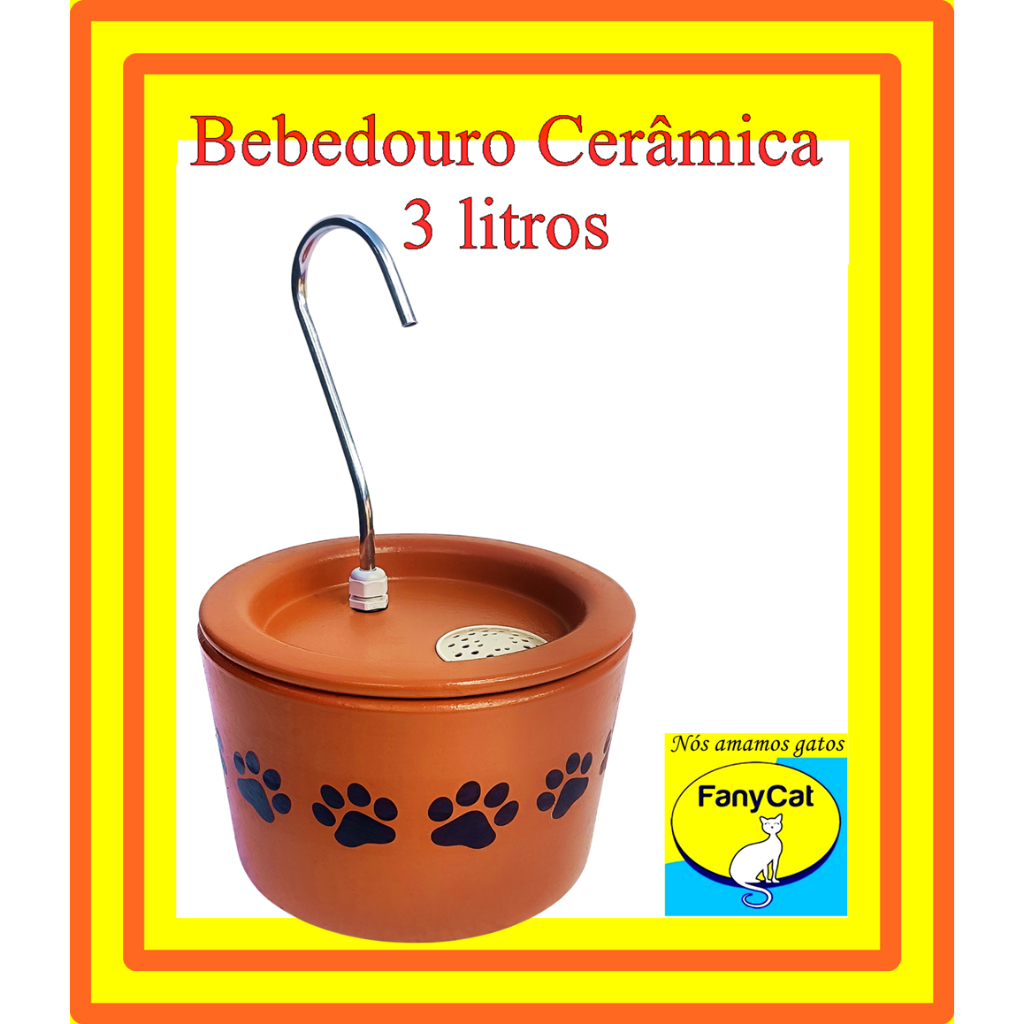 Bebedouro Fonte Cerâmica Gatos